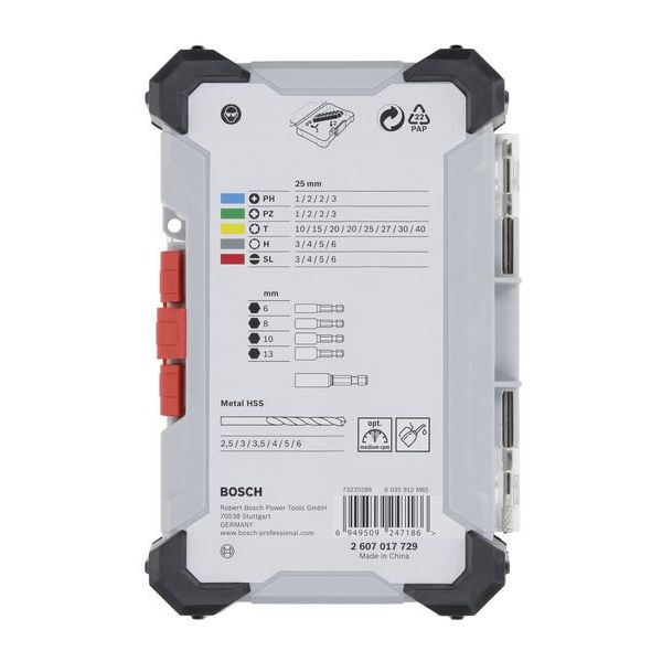Bosch - Werkzeugset Extra Hard Schrauberbit- 2607017729VE(35) und Metal HSS − 3 Packung