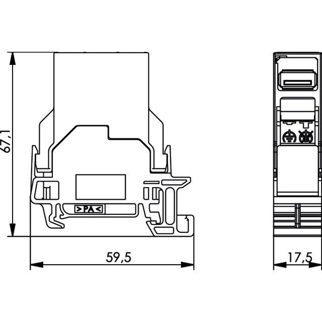 Telegärtner - Modularer Steckverbinder STX Tragschienen-Verbinder 100007440 mit USB-Kupplung 2.0