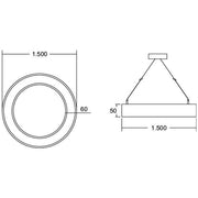 Brumberg Leuchten - Pendelleuchte LED-Pendel-Ringleuchte 13854169CA TW/RGBW D1,5m H50mm