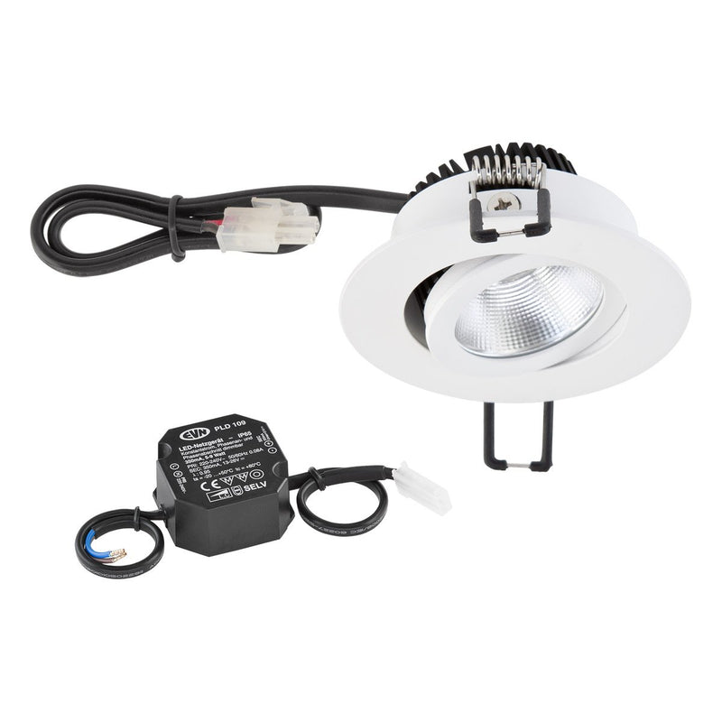 EVN Lichttechnik - Downlight/Strahler/Flutlicht LED-Deckeneinbauleuchte PC20N90102 ws 3000K 230V IP20