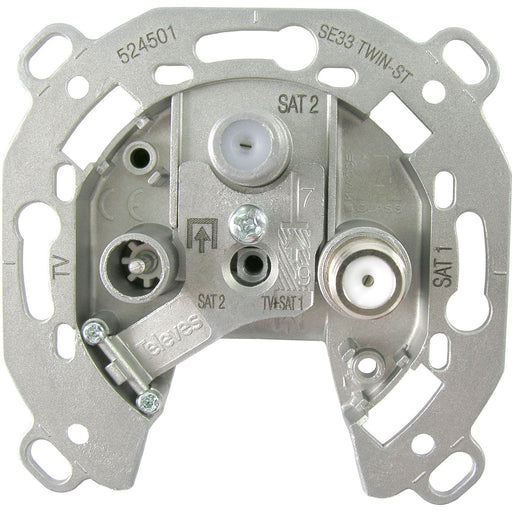 Televes - Antennensteckdose Stichleitungsdose Twin 3f. SE33TWIN-ST 5-2400MHz SAT,steckb