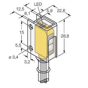 Turck - Lichttaster mit Hintergrundausblendung Opto Sensor Q12RB6FF50CR Lichttaster