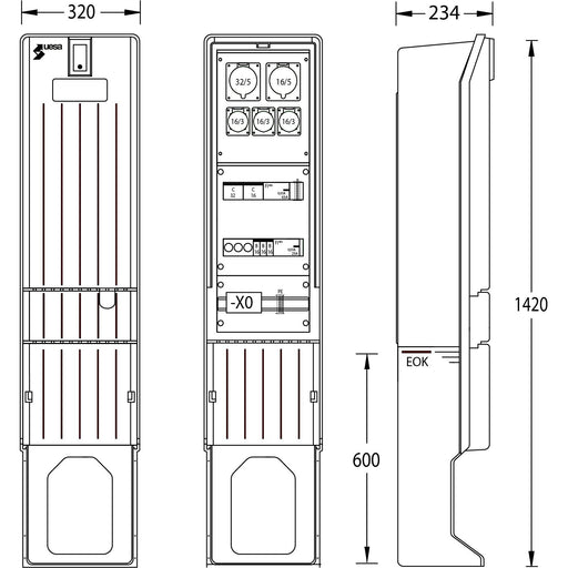 uesa - Gehäuse/Schaltschrank (leer) Marktplatzverteiler MV-A010-02