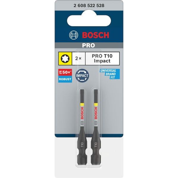 Bosch - Bit PRO Impact Bit, T10 2608522528VE(2) 55 mm, 2-tlg