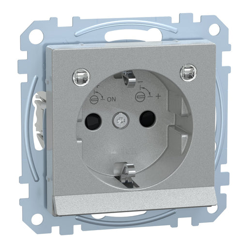 Merten - Steckdose SCHUKO-Steckdose alu MEG2304-0460 Lichtausl.LED-Bel