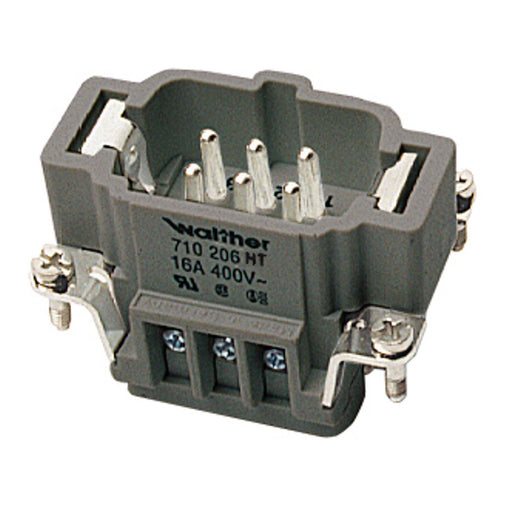 Walther Werke - Kontakteinsatz für Rechtecksteckverbinder Stifteinsatz BHT6 710206HT 0,5-2,5qmm 20-14AWG