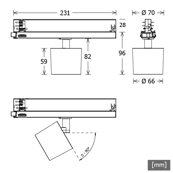 LTS Licht&Leuchten - Downlight/Strahler/Flutlicht LED-Stromschienenstrahler ORYO-T 101.940.25 ws 4000K