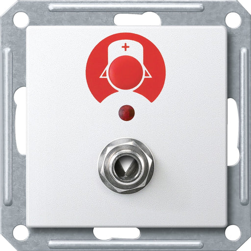 Merten - Zentralelement Klinikinstallation Ruftaster pws/gl MEG4847-0319 mit Sys.Steckdose