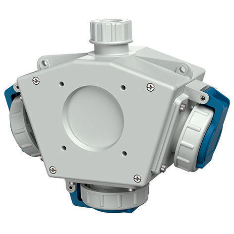 Mennekes - CEE-Steckdosen-Kombination (IEC 60309) DELTA-BOX 10860 blau/grau
