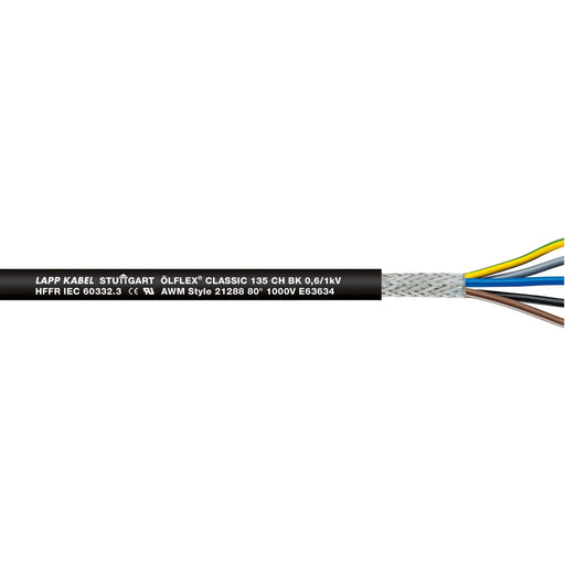 Lapp Kabel&Leitung - Energiekabel >= 1 kV, für ortsveränderlichen Einsatz ÖLFLEX CLASSIC 135 CH BK 1123463 0,6/1 kV 5G1