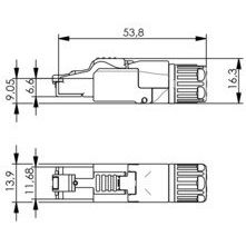 Telegärtner - Modularer Steckverbinder Stecker MFP8 IE 6A 100023087 AWG24-26+27 T568B − 10 Stück