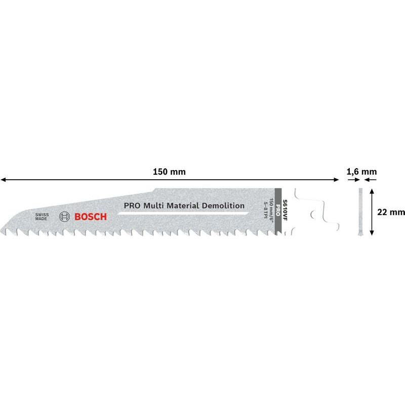 Bosch - Säbelsägeblatt PRO Multi Material 2608657608 Demolition S610VF