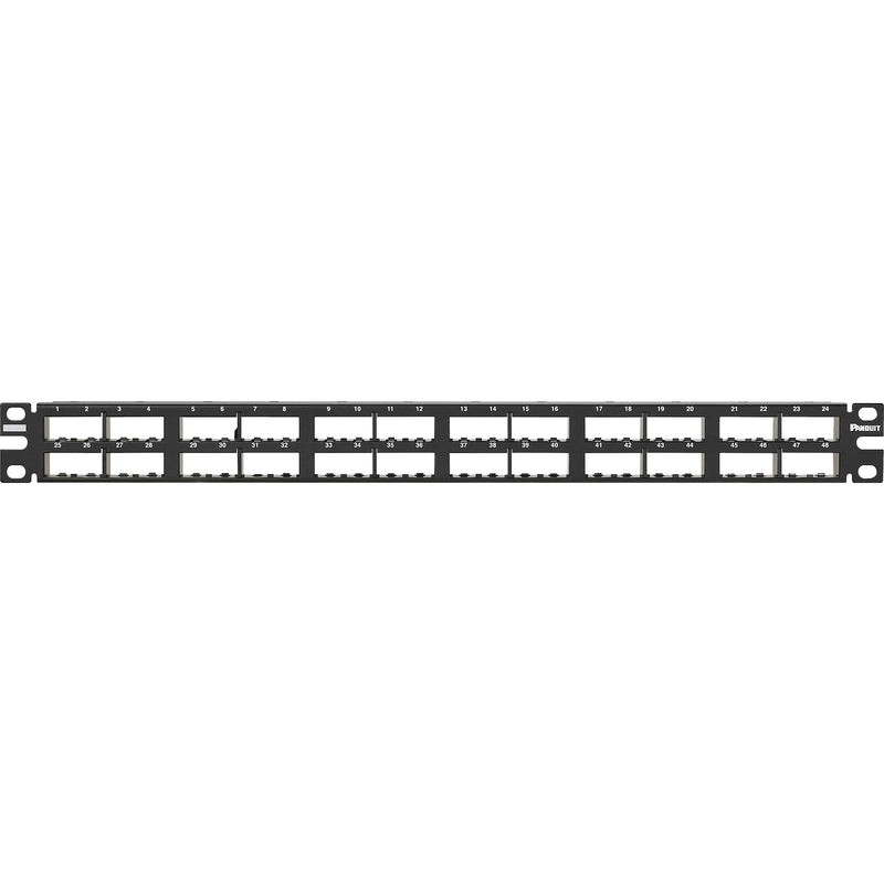 Panduit - Patchpanel Kupfer Patchpanel 48 Port CPP48HDEWBL Modular HD schwarz − 10 Stück