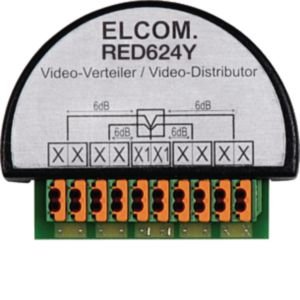 Elcom - Zusatzgerät für Türkommunikation Videoverteiler RED624Y 4-fach 2Draht UP