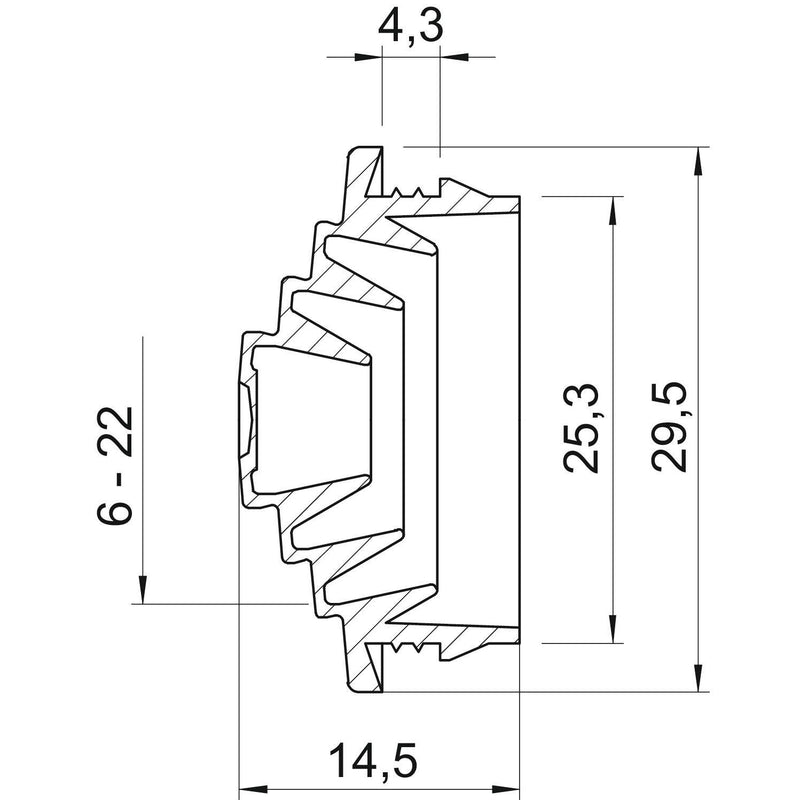 OBO Bettermann - Kabeleinsteckstutzen Einsteckdichtung EDVS M25 LGR bis 21,0mm − 100 Stück