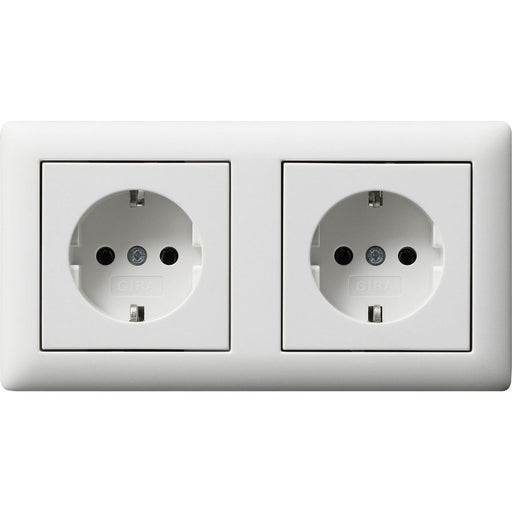 Gira - Steckdose 2-fach verdr. 479304 Reinweiß+Rahmen