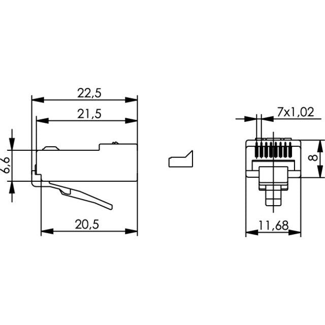 Telegärtner - Modularer Steckverbinder RJ45-Stecker MP8 100023025