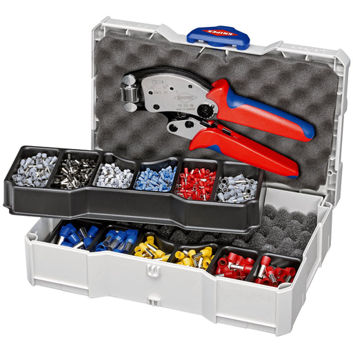 Knipex - Sortimentskasten für Anschluss- und Verbindungstechnik Aderendhülsen Crimp-Set 97 90 13 0,5-16mm² inkl.Zange