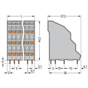 WAGO - Leiterplattenklemme Vierstock-Leiterplattenkl. 738-103 2,5mm² − 48 Stück