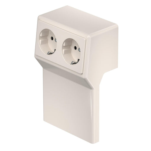 Rehau - Geräteträger für Sockelleistenkanal RAUDUO Gerätetank RD 2GT40105 cws Doppelsteckdose