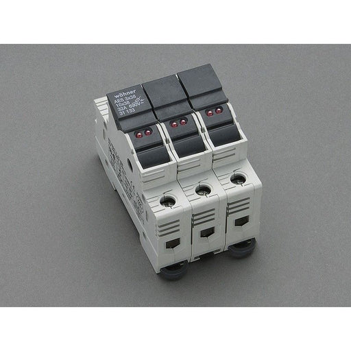 Wöhner - Halter für zylindrische Sicherung Halter mit LED 31133 10x38/3P, 32A − 4 Stück