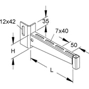Niedax - Ausleger für Kabeltragsystem Ausleger KTUG 100 H=70mm,B=110mm