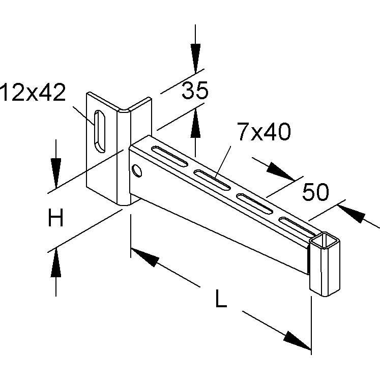 Niedax - Ausleger für Kabeltragsystem Ausleger KTUG 100 H=70mm,B=110mm