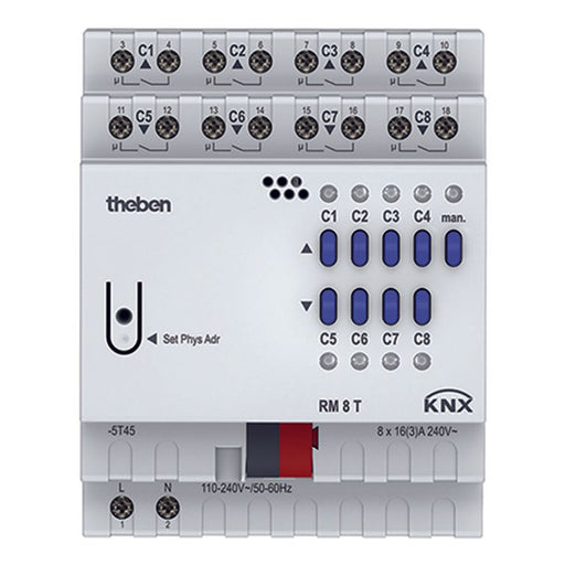 Theben - Bussystem-Schaltaktor Schalt-/Jalousieaktor RM 8 T KNX 8-/4-fach, o.Erweit. − 1 Stück