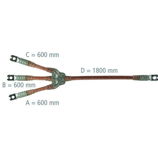 DEHN - Erdungs- und Kurzschließvorrichtung Erdungs-/ Kurzschließseil EKV3+0 120 G V8D4AQ2 3-polig, 120qmm