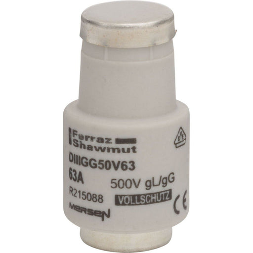 Mersen - D-Sicherungseinsatz DIIIGG50V63 DIII gG 63A/500V