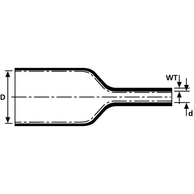 HellermannTyton - Schrumpfschlauch HA67-44,4/7,4 L=1,2m sw − 2 Stück