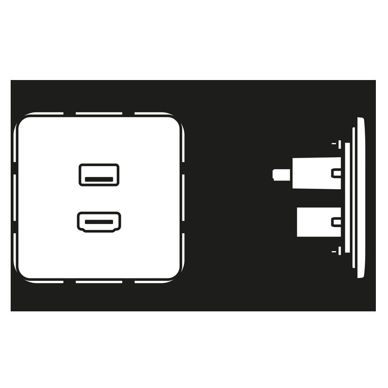Jung - Multifunktions-Anschlussdose Multimediadose HDMI + USB MA CD 1163 WW alpinweiß