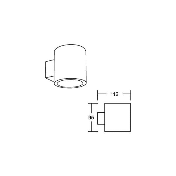Brumberg Leuchten - Decken-/Wandleuchte Wand-Anbaumodul rund 45206180 schwarz