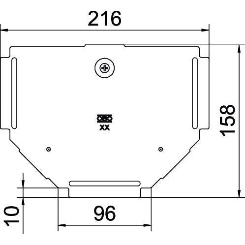 OBO Bettermann - Deckel T-Stück für Kabeltragsystem Deckel für T-Stück RTD 100 A4 B100mm