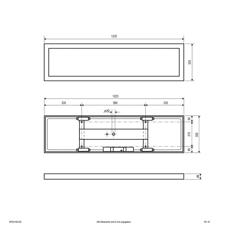 EVN Lichttechnik - Decken-/Wandleuchte LED-Deckenanbaupanel EPDU120125