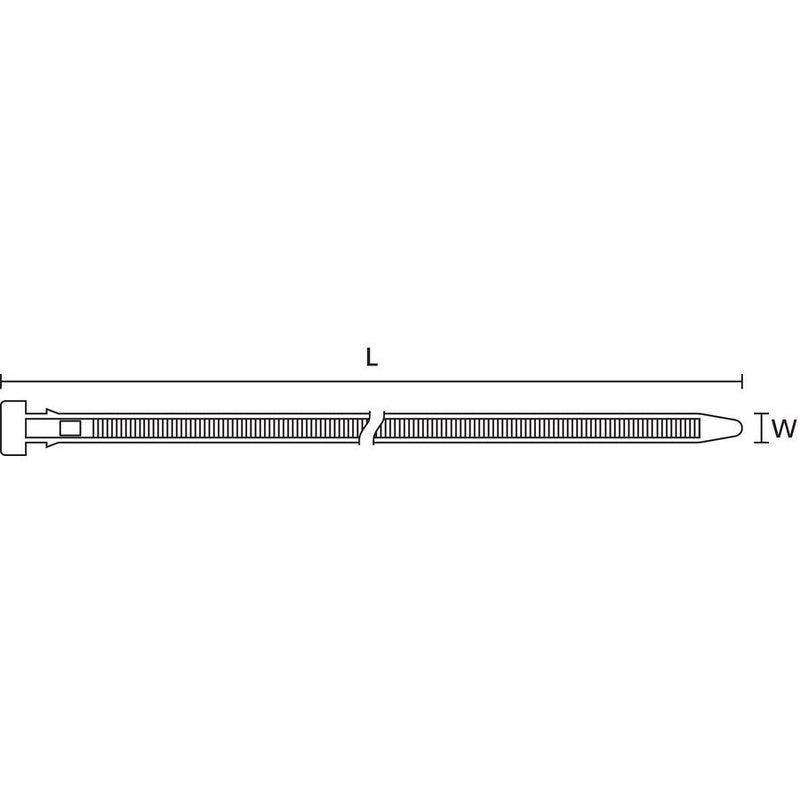 HellermannTyton - Kabelbinder Befestigungsbinder CT203 PA66HS BK 50 200x7,6mm − 50 Stück