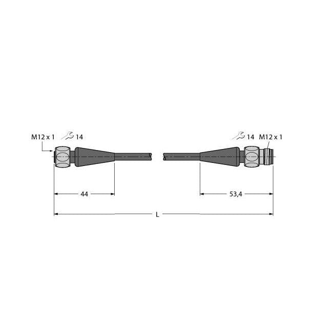 Turck - Konfektioniertes Sensor-Aktor-Kabel Verbindungsleitung RKH4.40.3RSH4.4/TFG TPE