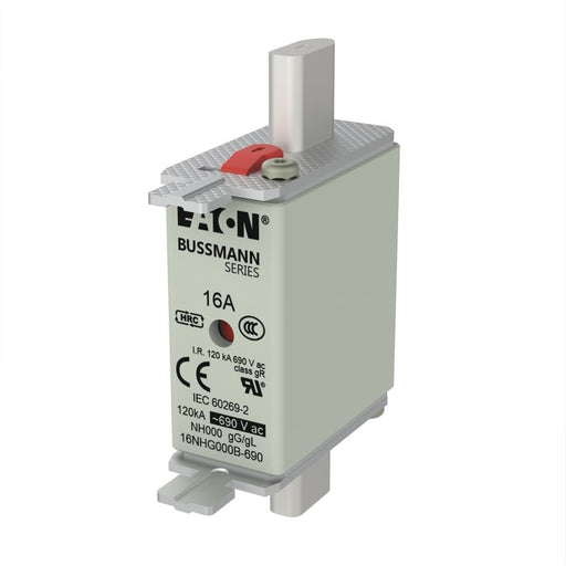 Eaton - Messersicherung Sicherungseinsatz Nieders. 16NHG000B-690 16A AC 690V 120kA − 3 Stück