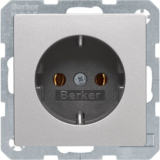 Berker - Steckdose SCHUKO-Steckdose alu/samt 41436084 m.Schraubliftklemmen