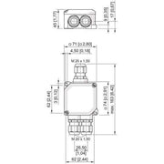 Stahl - Klemmenkasten Abzweigdose Ex e 8102/21-42-C1151
