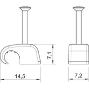 OBO Bettermann - Nagelschelle (für Kabel) Haft-Clip m.Nagel 2025 30 LGR − 100 Stück