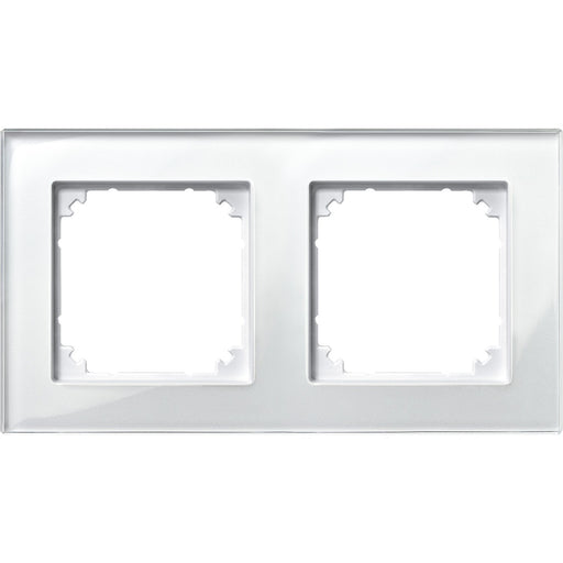 Merten - Abdeckrahmen Rahmen Glas 2f.bril/ws 489219 waage/senkrecht