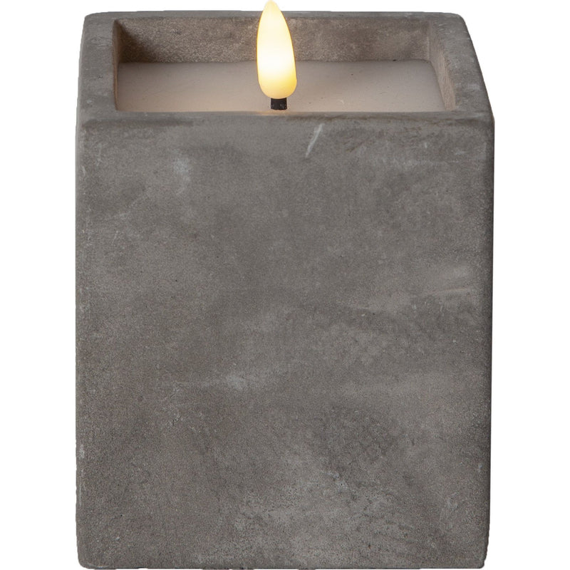 Star Trading - Festbeleuchtung LED-Wachskerze 061-37 flackernd, grau