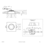 EVN Lichttechnik - Downlight/Strahler/Flutlicht LED-Deckeneinbauleuchte PC24N91502 chr/mt 3000K 230V IP20