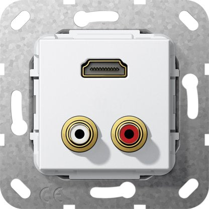 Gira - Einsatz/Abdeckung für Kommunikationstechnik UP Tragring HDMI C Audio 567303 rws