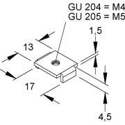 Niedax - Gleitmutter Gleitmuttern GU 204 − 100 Stück