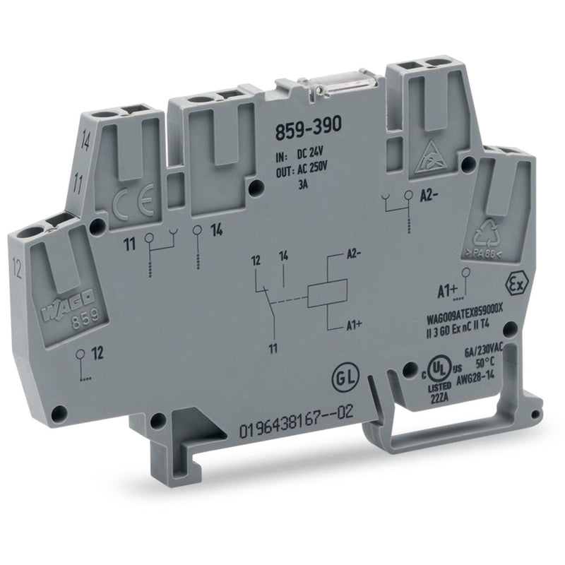 WAGO - Schaltrelais Relaisklemme 859-390 16,8-30VDC 1U 3A − 10 Stück