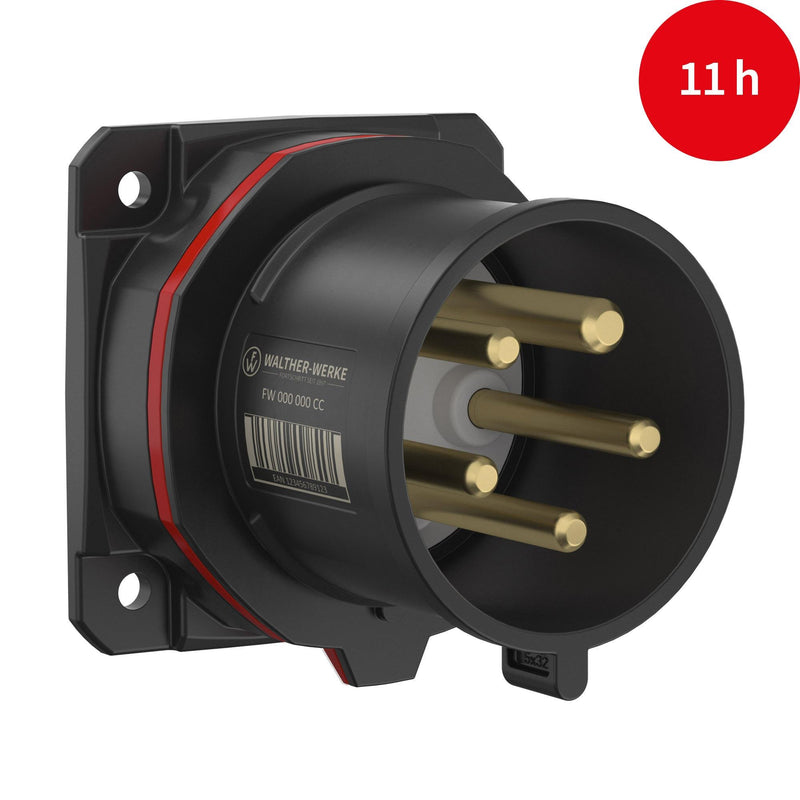 Walther Werke - CEE-Gerätestecker (IEC 60309) CEE NEO Anbaugerätestecker FW610511CC gerade 16A5P11h IP54 − 10 Stück