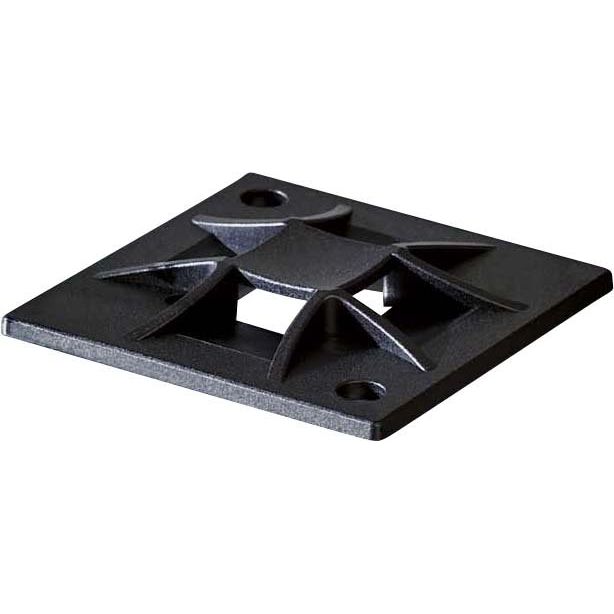 HellermannTyton - Befestigungssockel und -element für Kabelbinder Montagesockel QM20-PA66-BK-C1 20x20mm schwarz − 100 Stück
