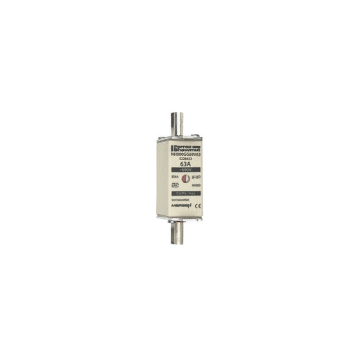 Mersen - Messersicherung NH-Sicherungseinsatz SF NH000GG69V63 Gr.000 gG 63A/690VKM − 3 Stück